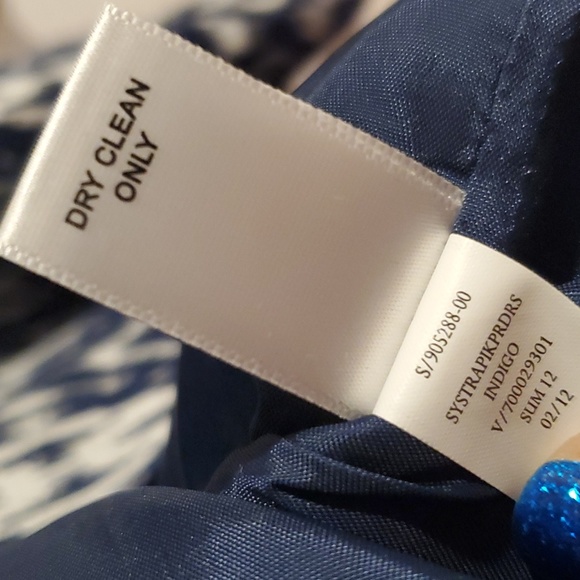 Banana Republic Cream and Indigo Icat Strapless Dress. Sz12 - Picture 6 of 6